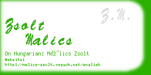 zsolt malics business card